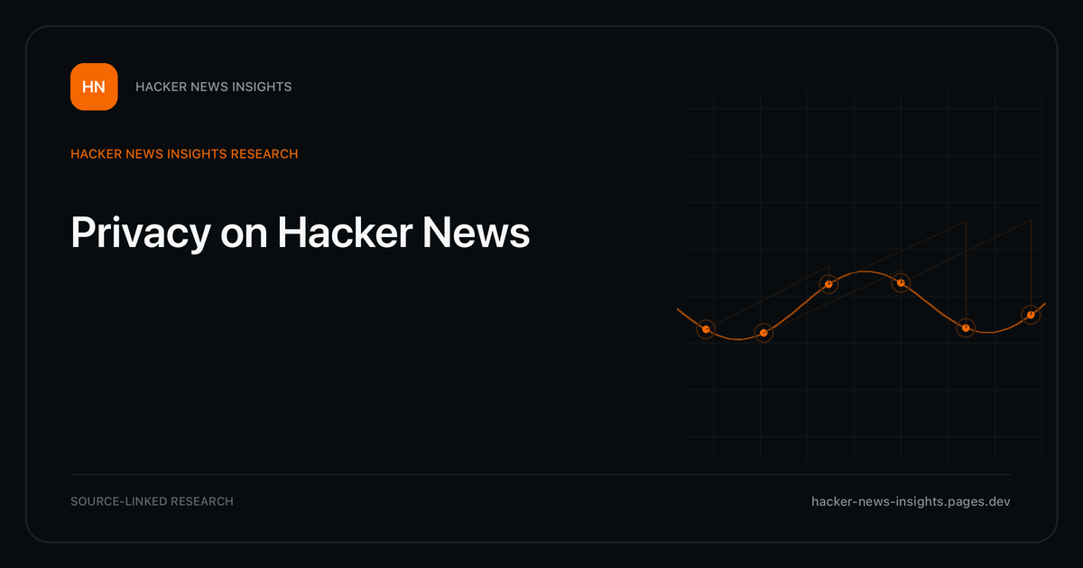 Visual guide to Privacy on Hacker News: How Privacy changed in Hacker News story titles from 2007 through 2026, with annual title share, peak year, sources, and coverage limits.