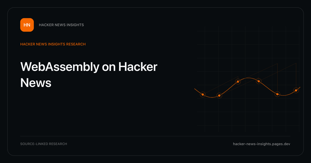 Visual guide to WebAssembly on Hacker News: How WebAssembly changed in Hacker News story titles from 2007 through 2026, with annual title share, peak year, sources, and coverage limits.